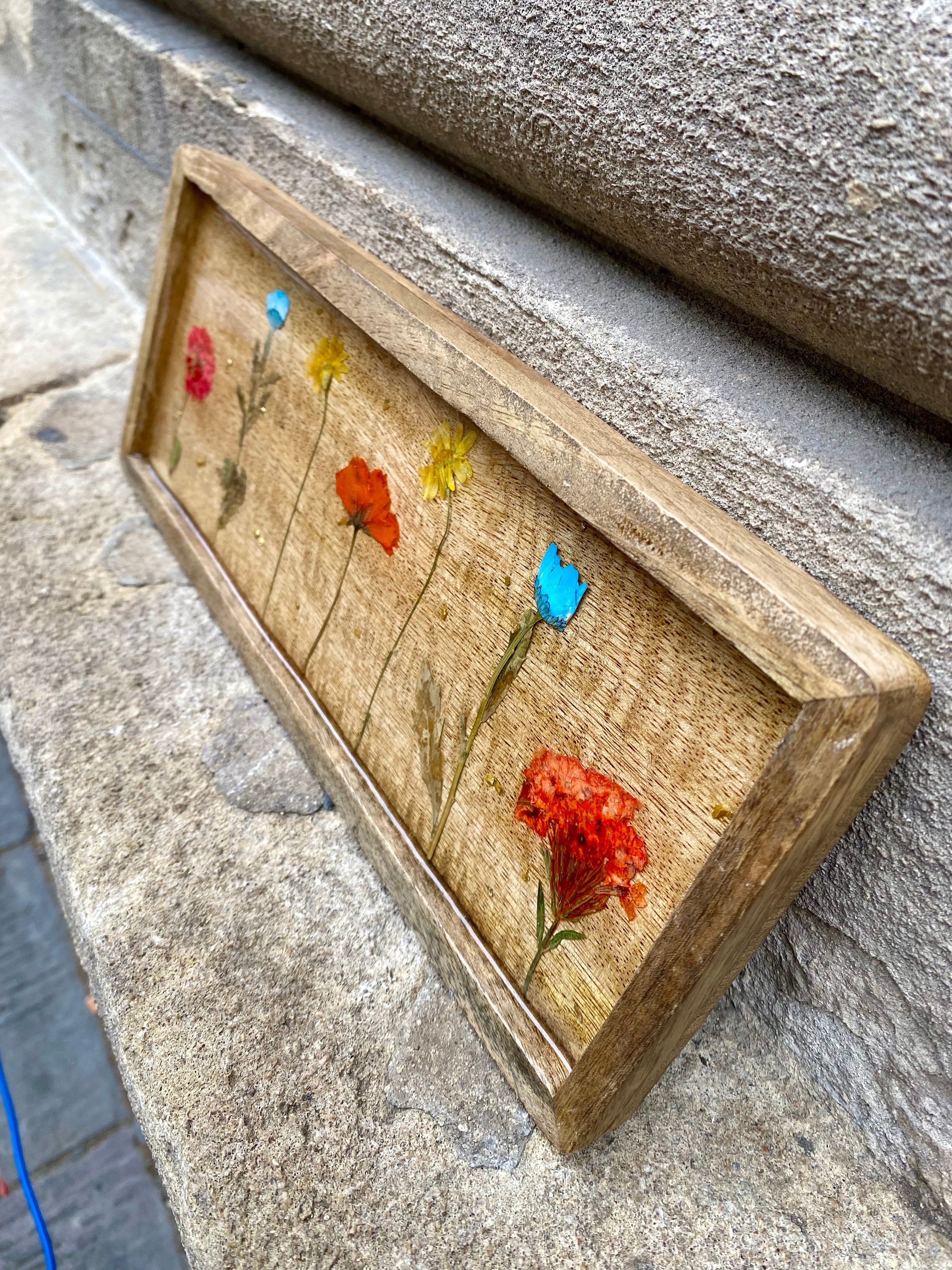 Mangowood & Resin Flower Tray