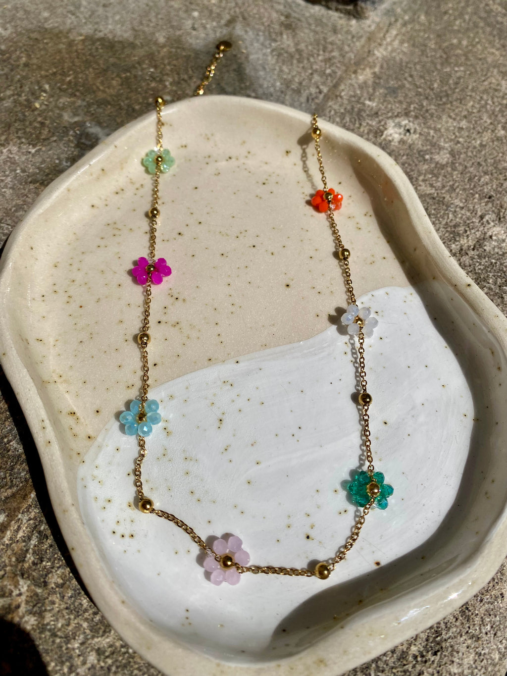 Flower Bead Waterproof Necklace