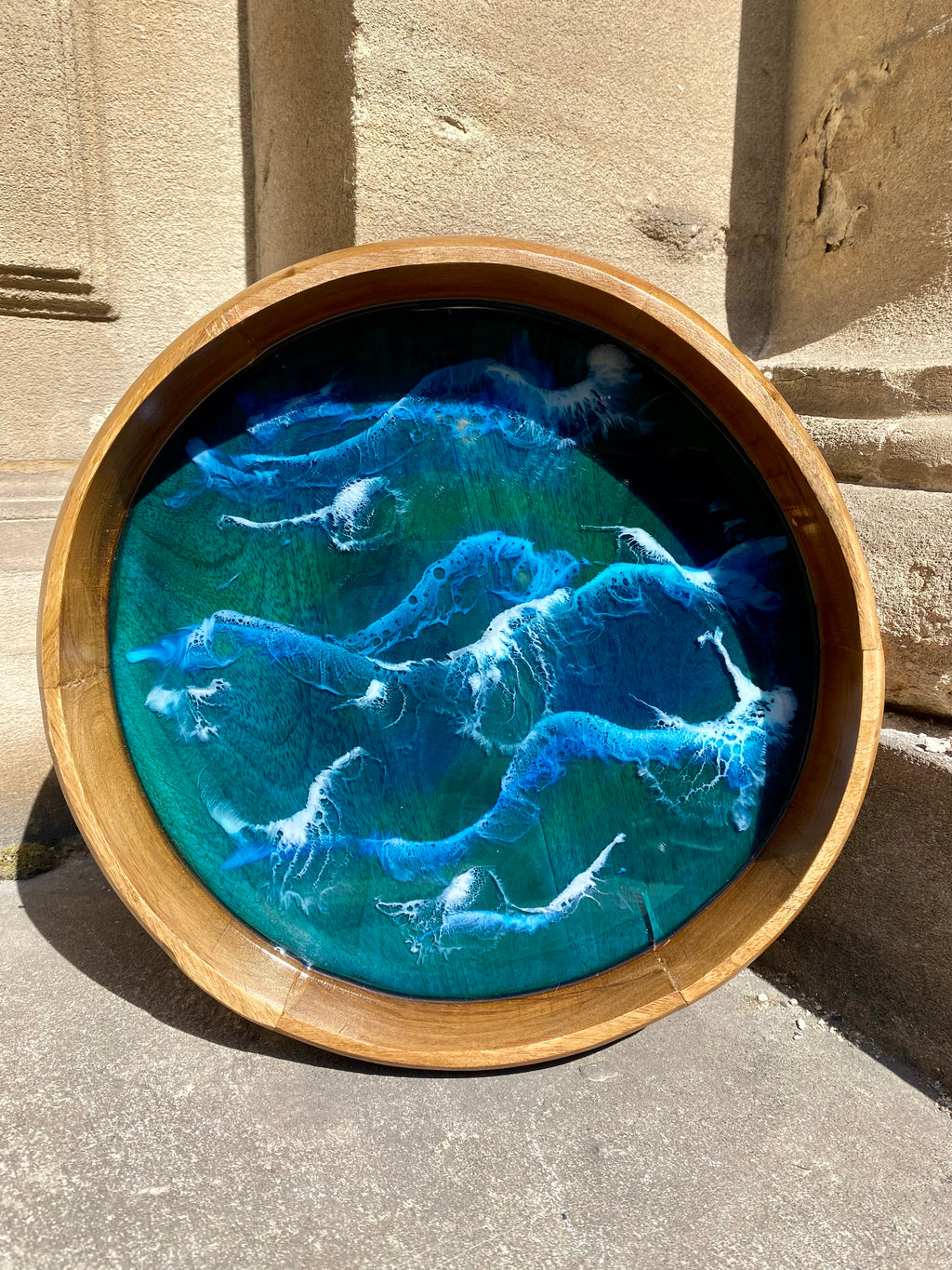 Mango Wood Resin Ocean Bowl