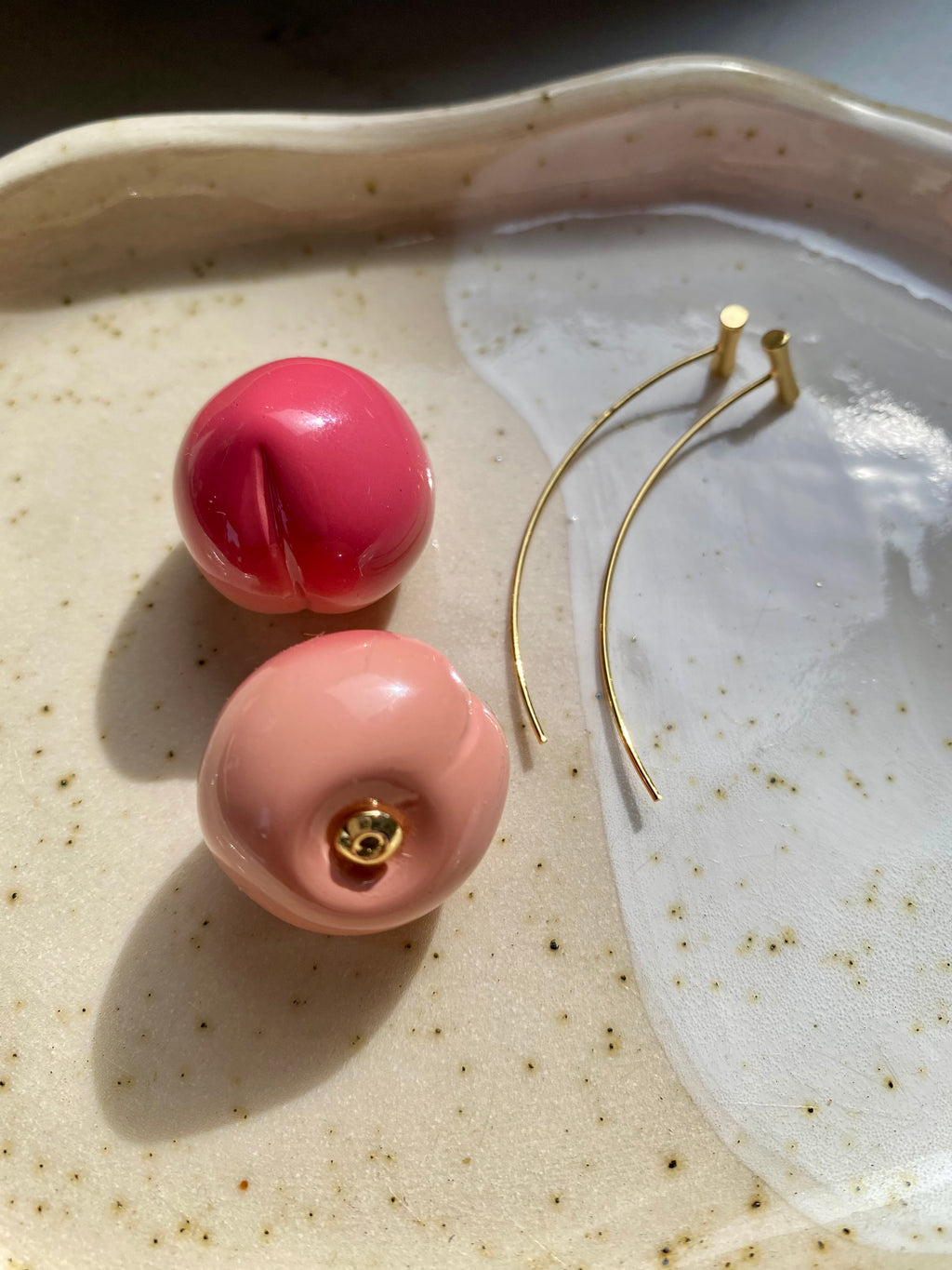 Peach Drop Earrings