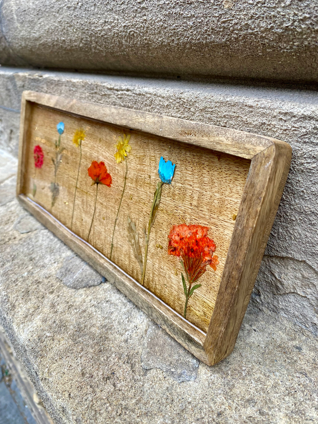 Mangowood & Resin Flower Tray