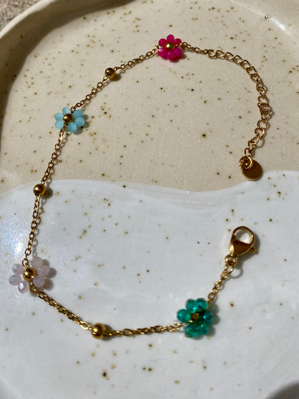 Waterproof Bead Flower Bracelet