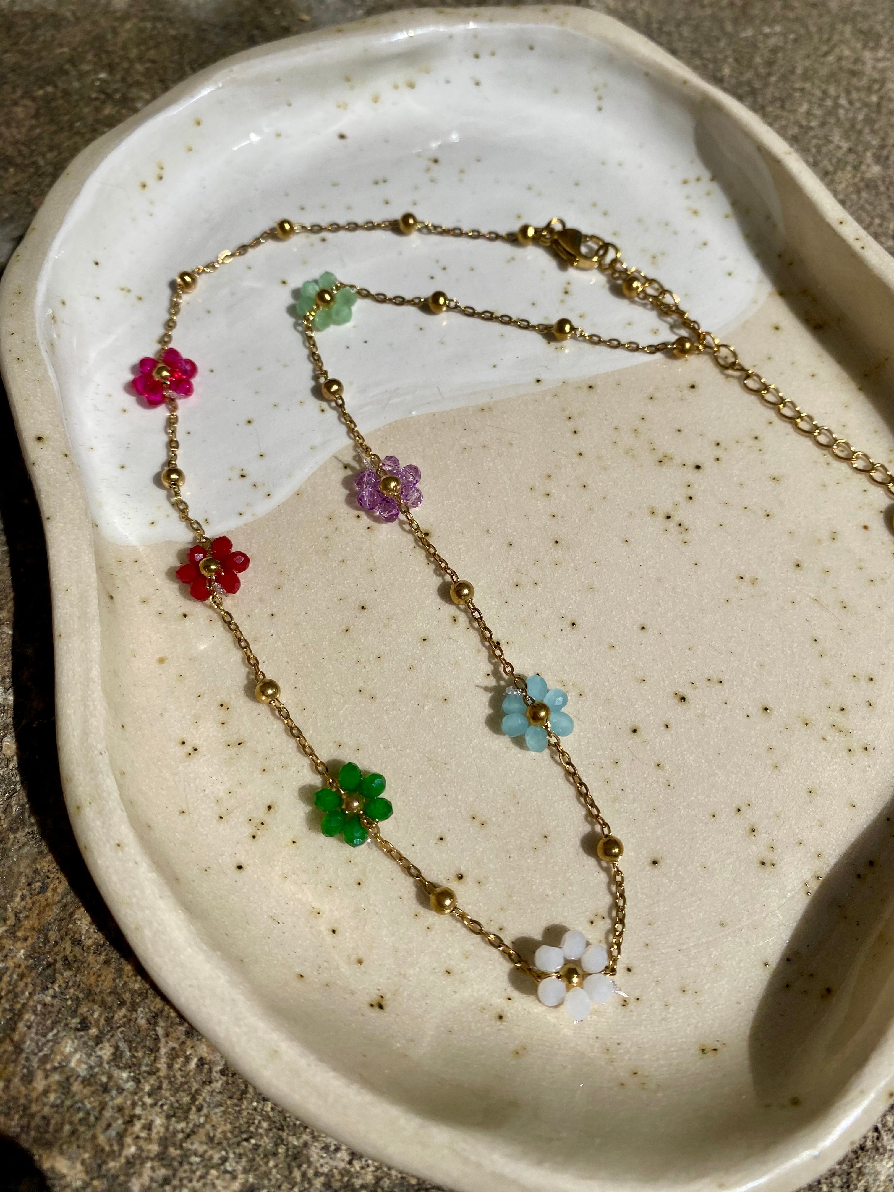 Flower Bead Waterproof Necklace