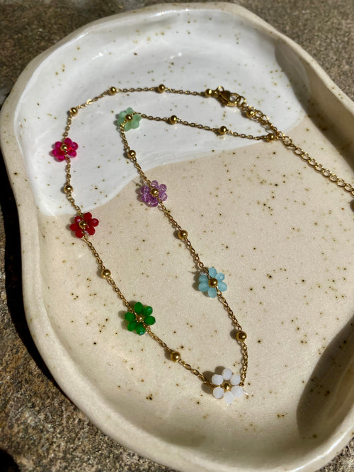 Flower Bead Waterproof Necklace
