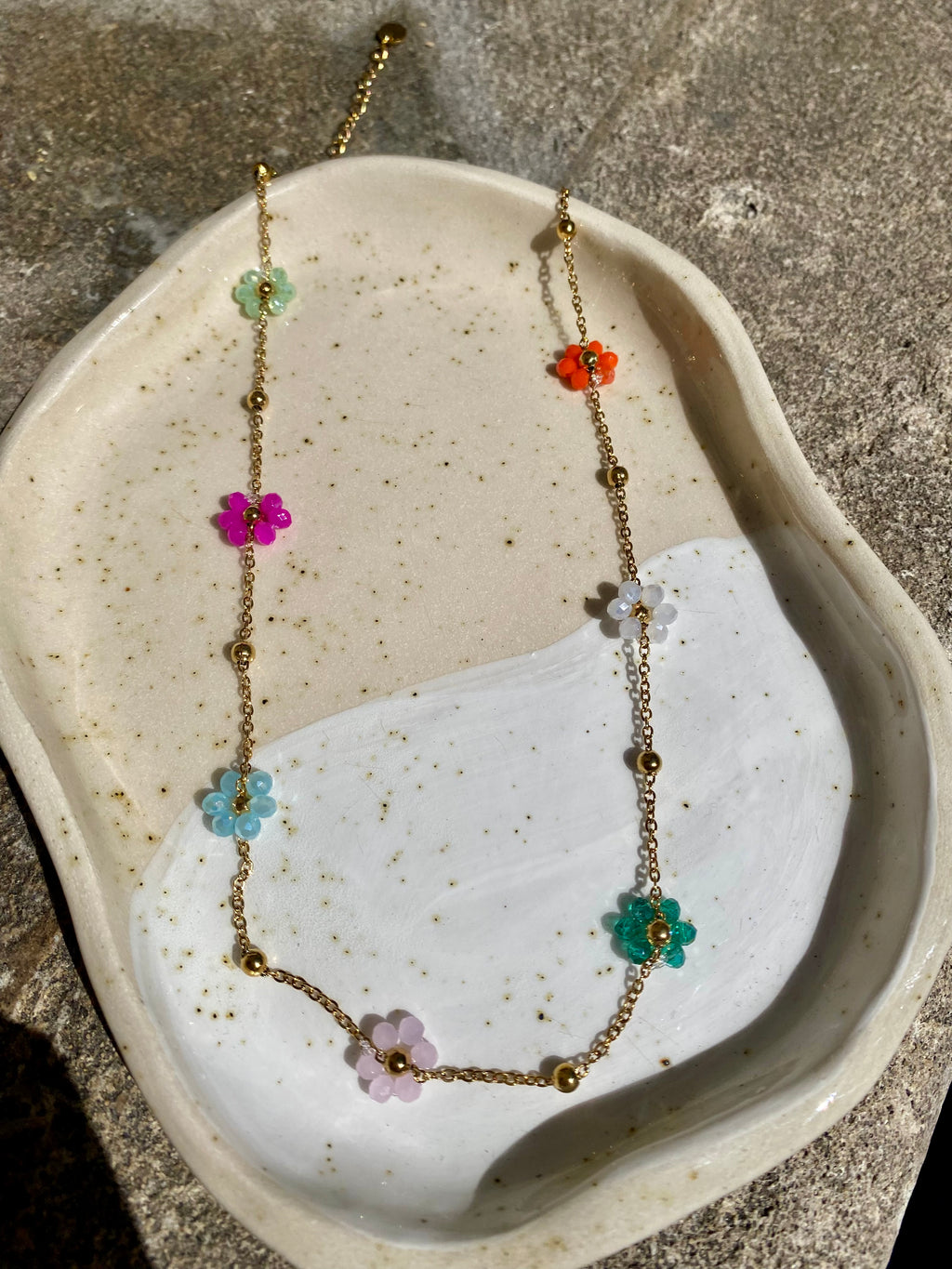 Flower Bead Waterproof Necklace
