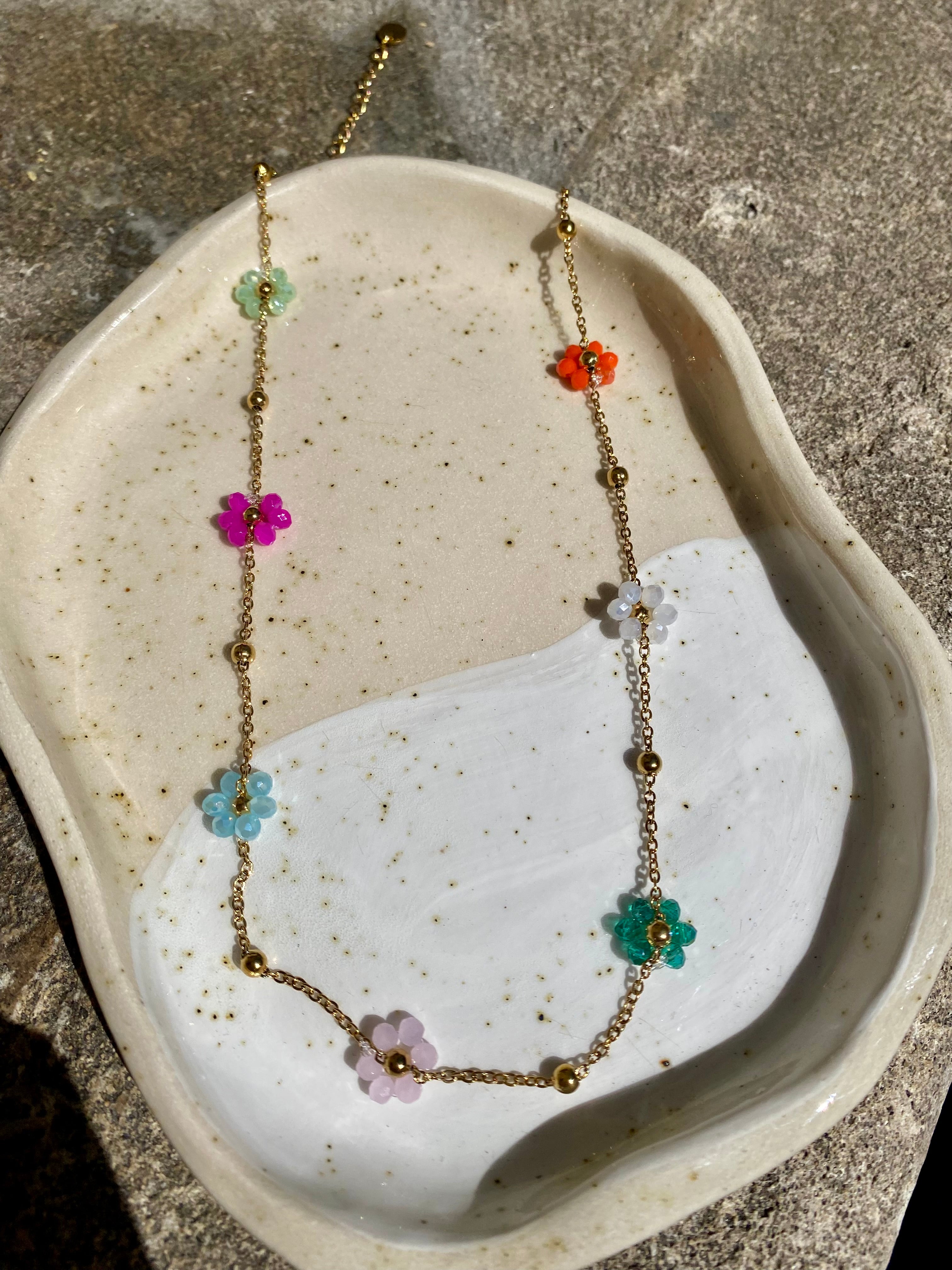 Flower Bead Waterproof Necklace