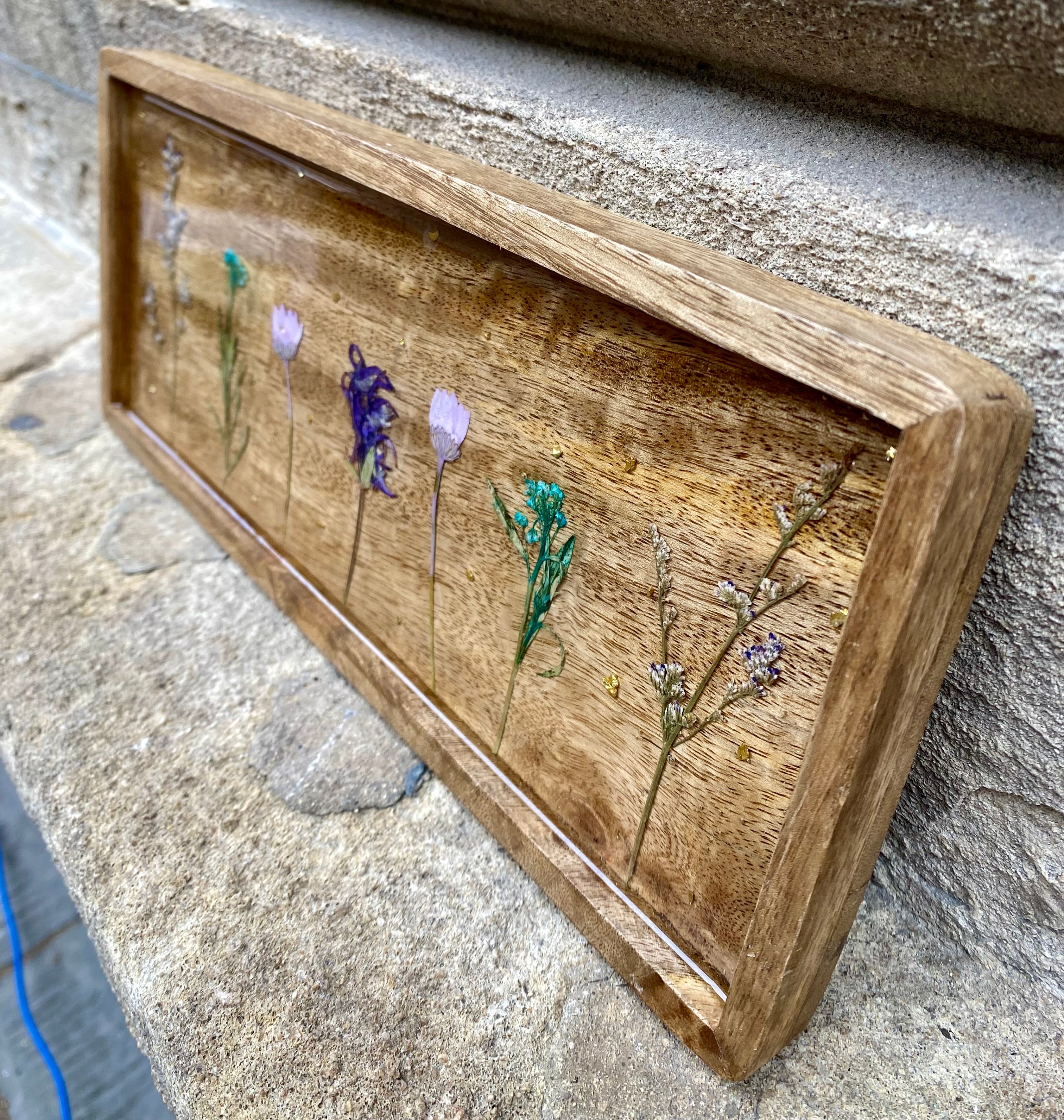 Mangowood & Resin Flower Tray
