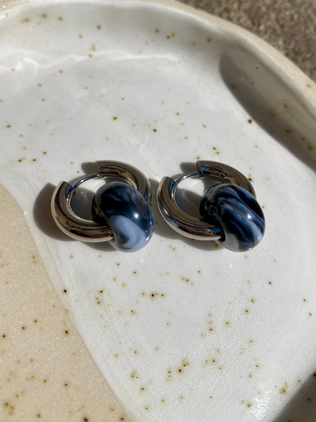 Resin Marble Bead Hoops