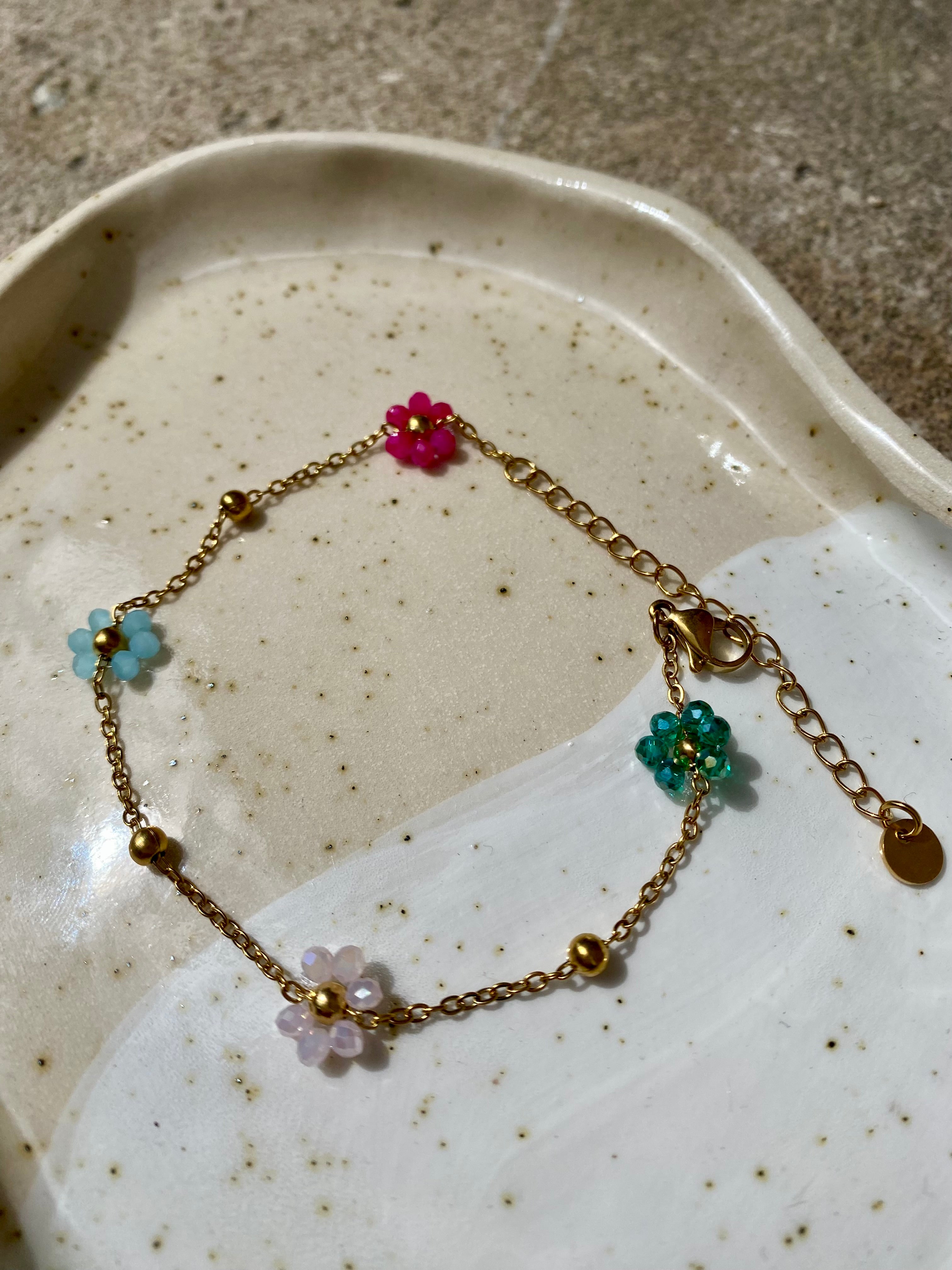 Waterproof Bead Flower Bracelet