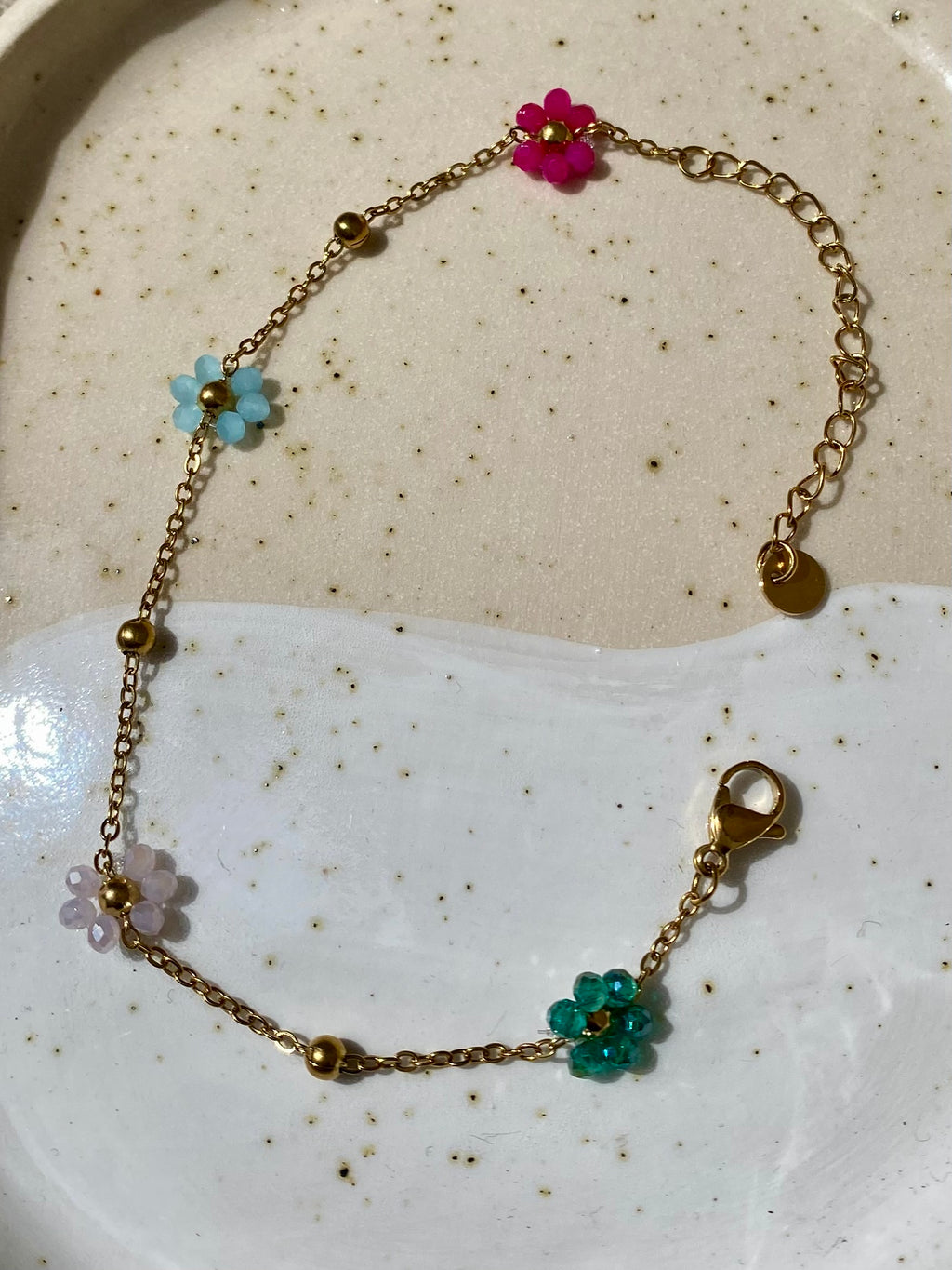Waterproof Bead Flower Bracelet