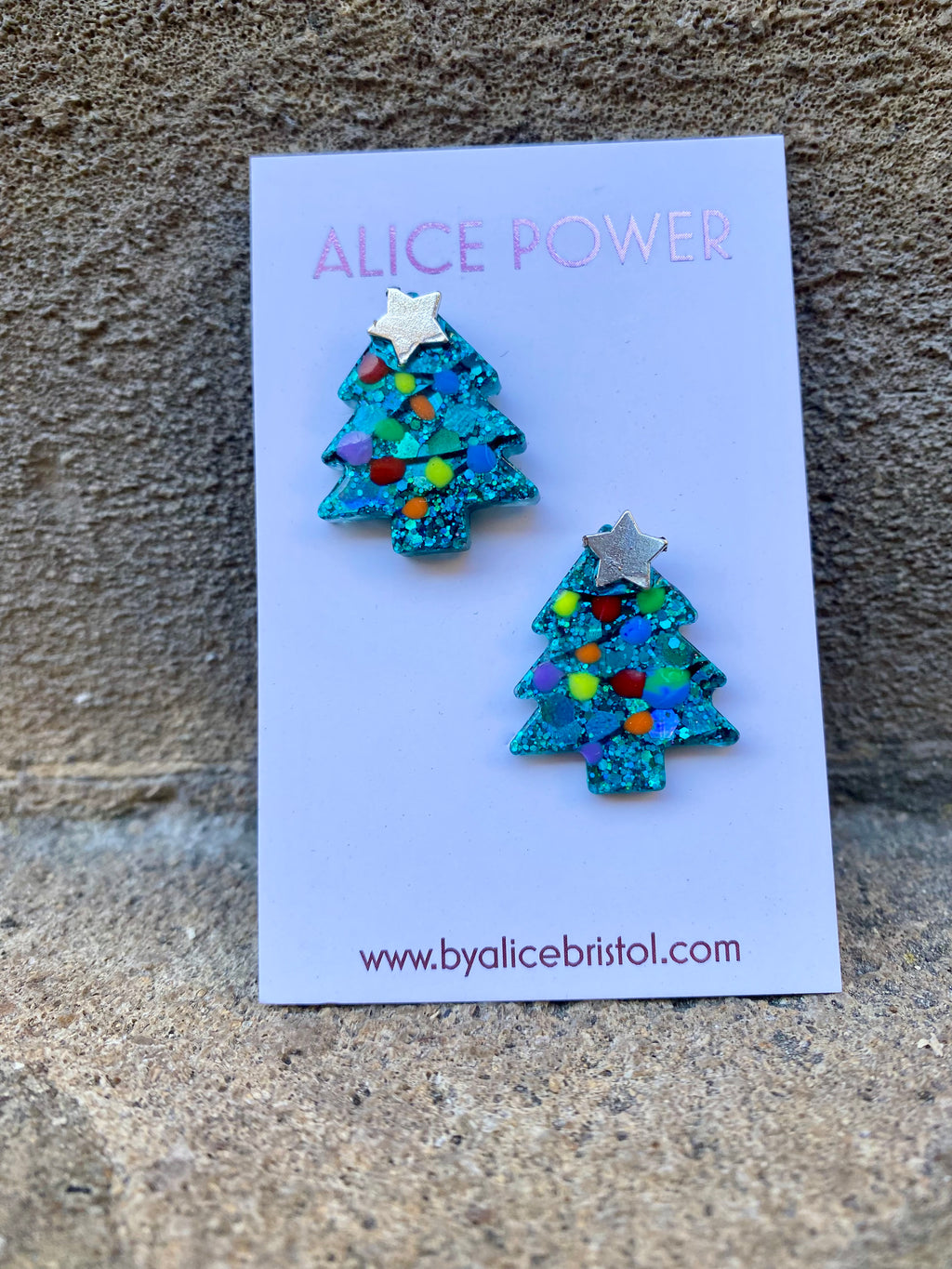 Christmas tree earrings