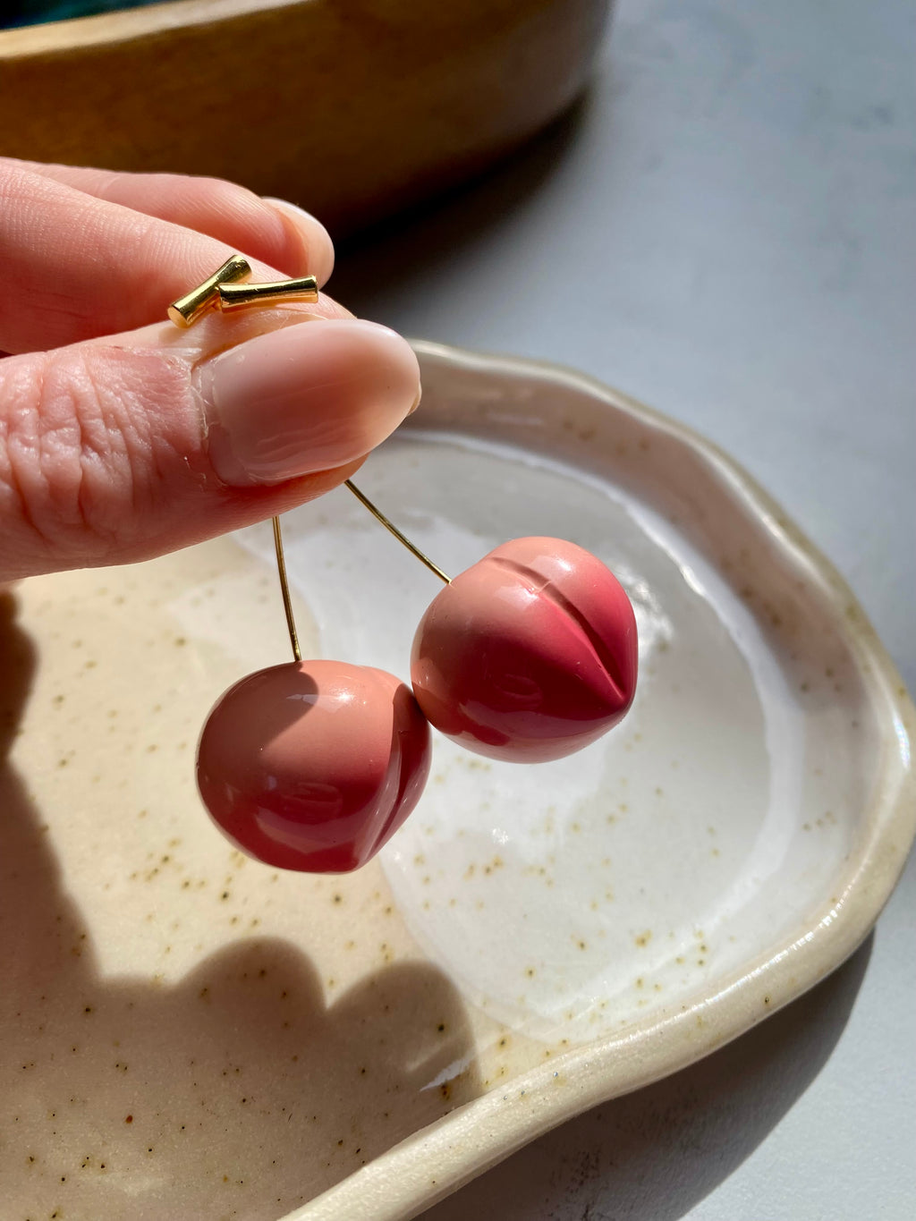 Peach Drop Earrings