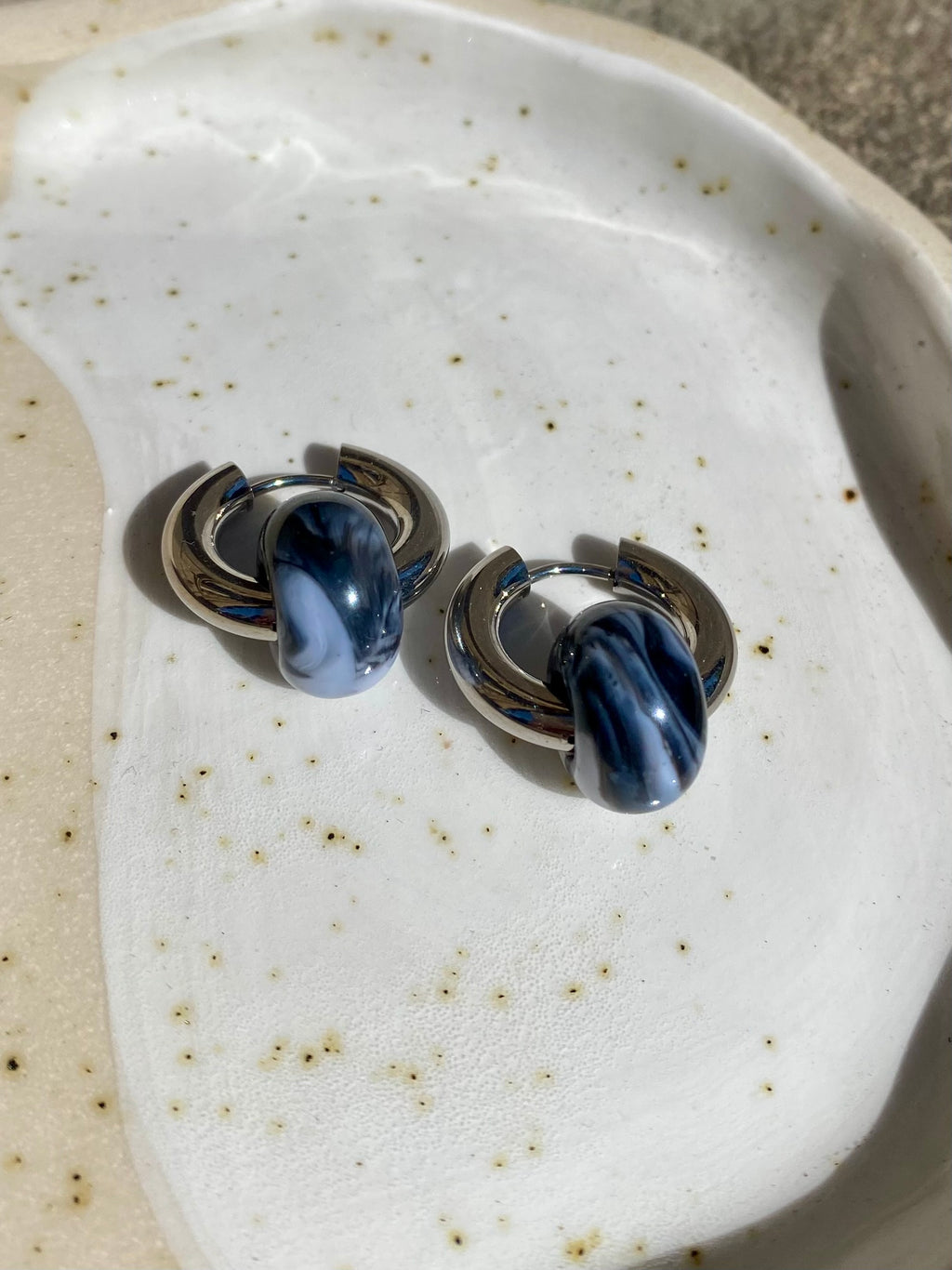 Resin Marble Bead Hoops