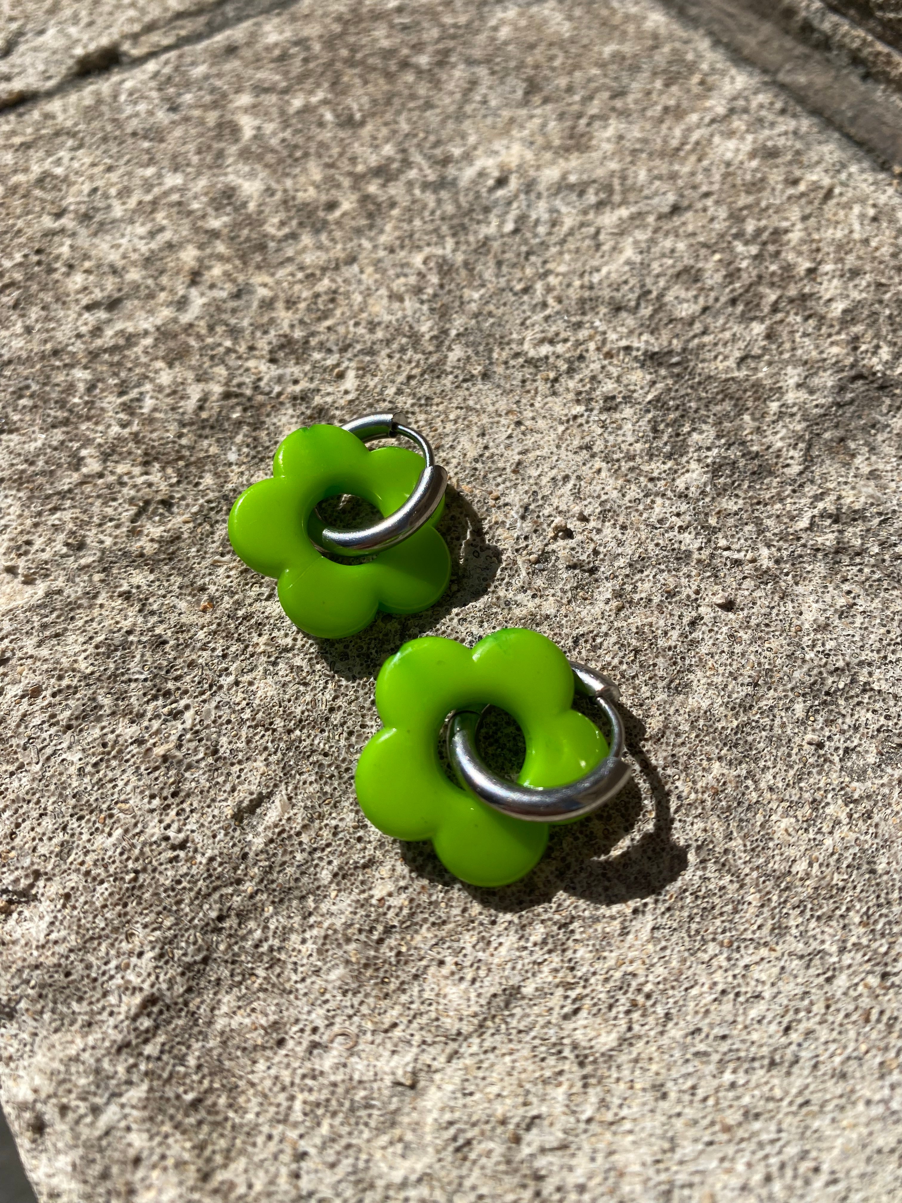Flower Charm Hoops