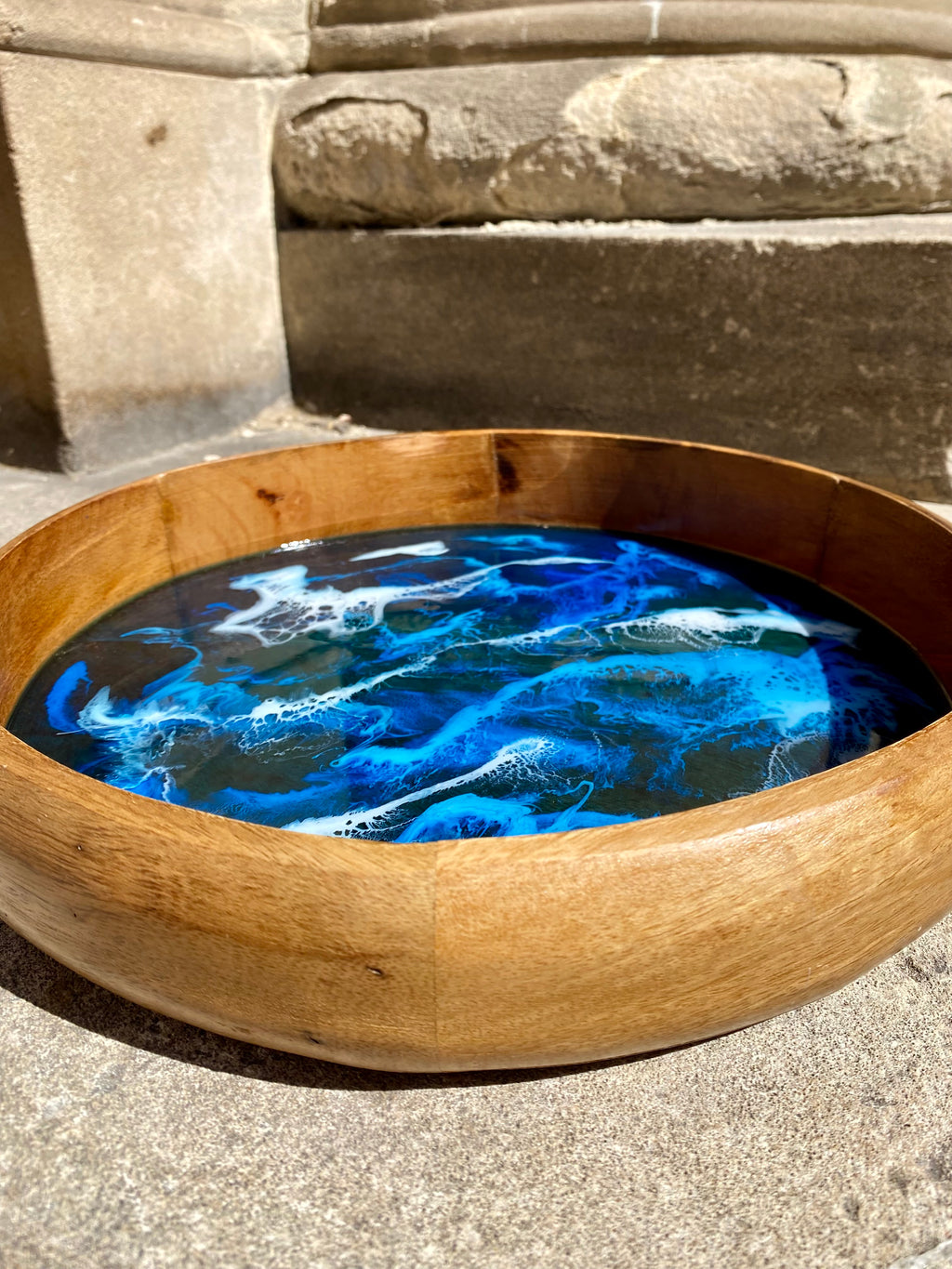 Mango Wood & Resin Ocean Bowl