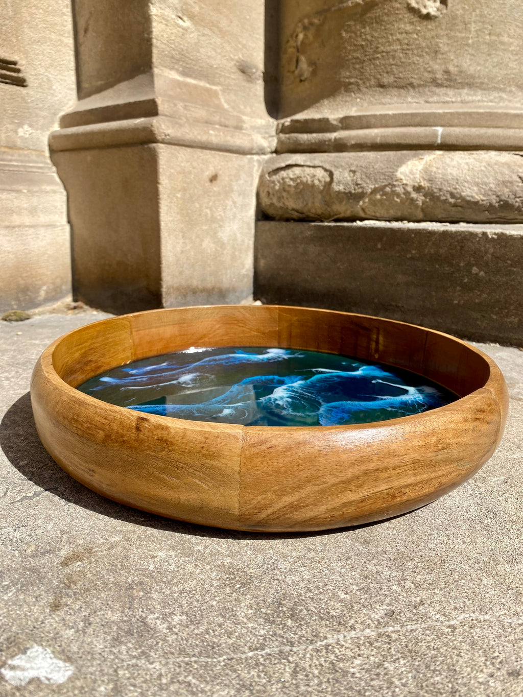 Mango Wood Resin Ocean Bowl