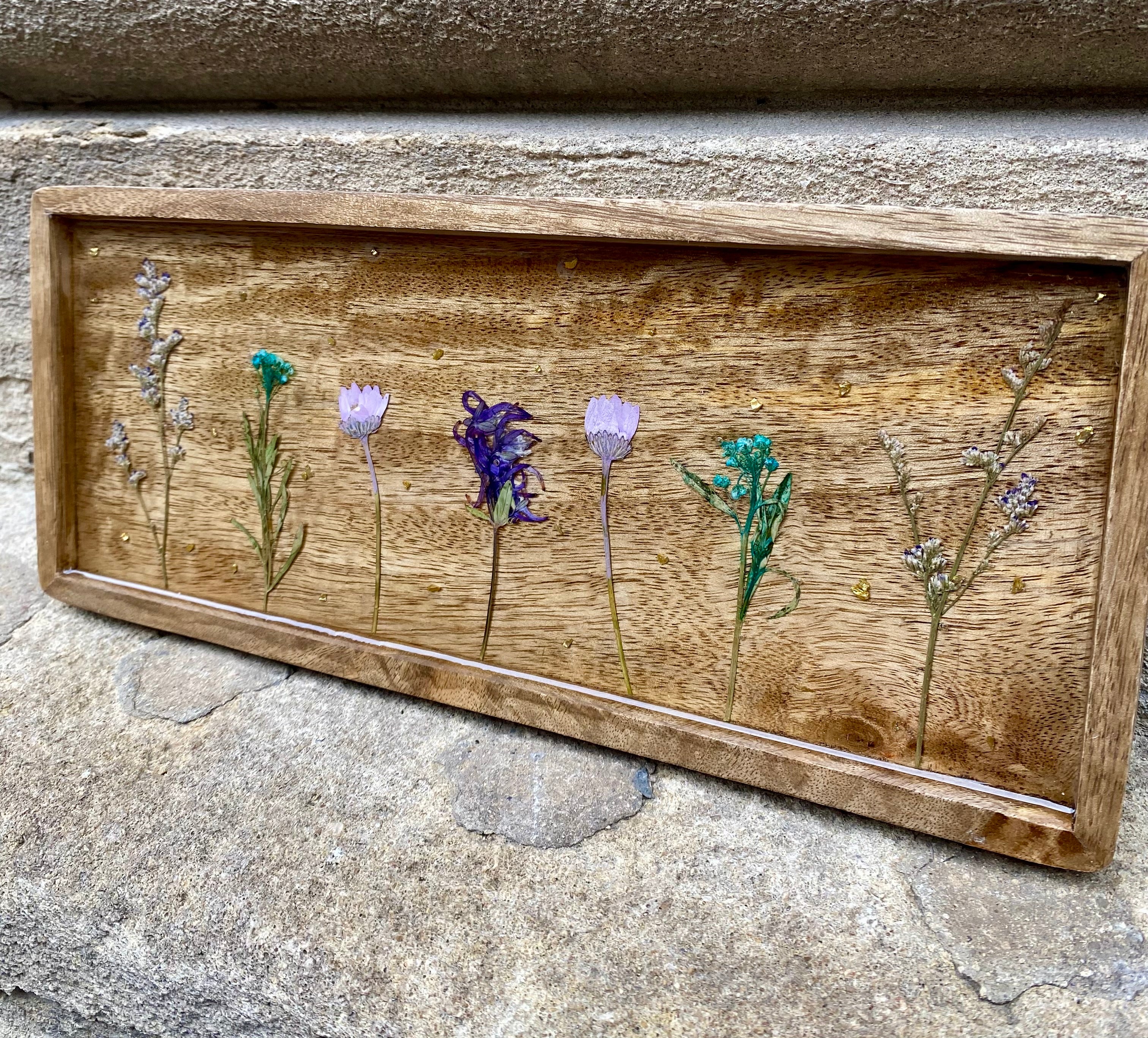 Mangowood & Resin Flower Tray