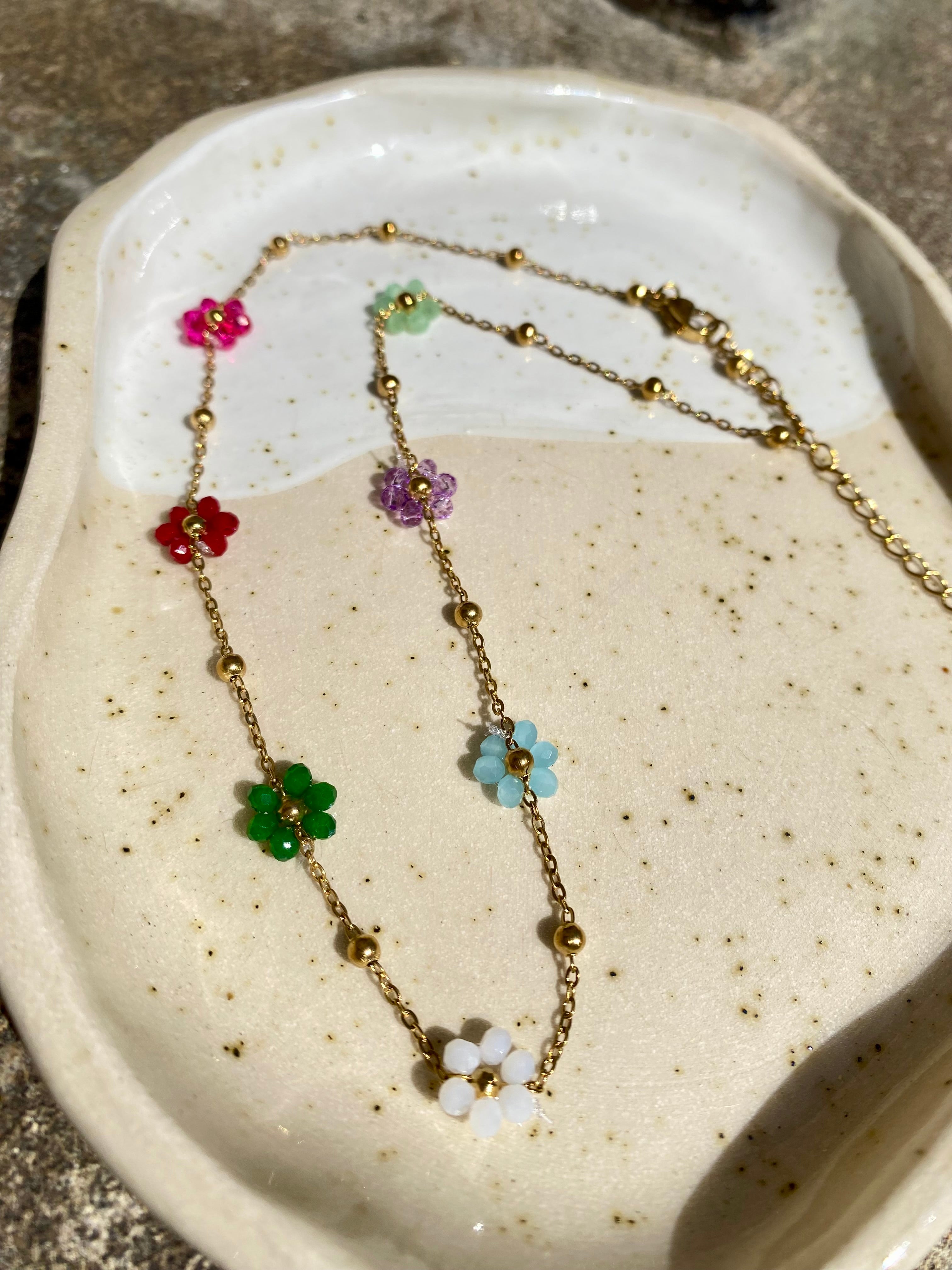 Flower Bead Waterproof Necklace