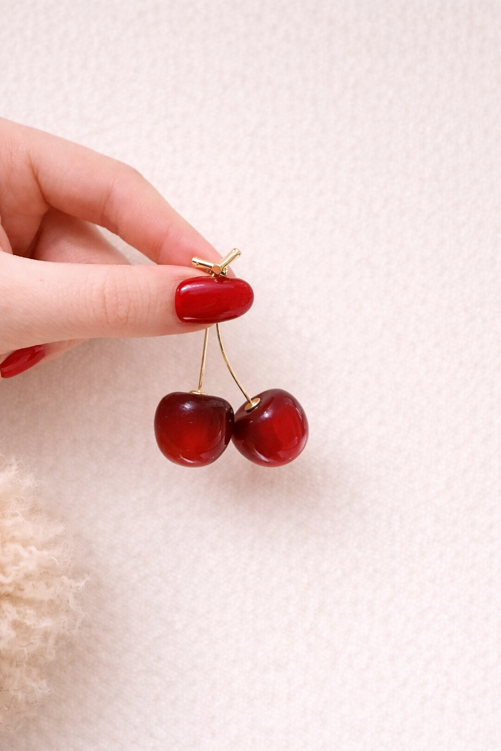 Resin Cherry Drop Earrings
