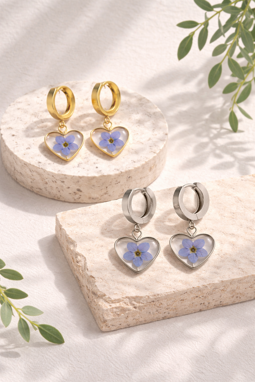 Forget-Me-Not Huggie Hoop Earrings