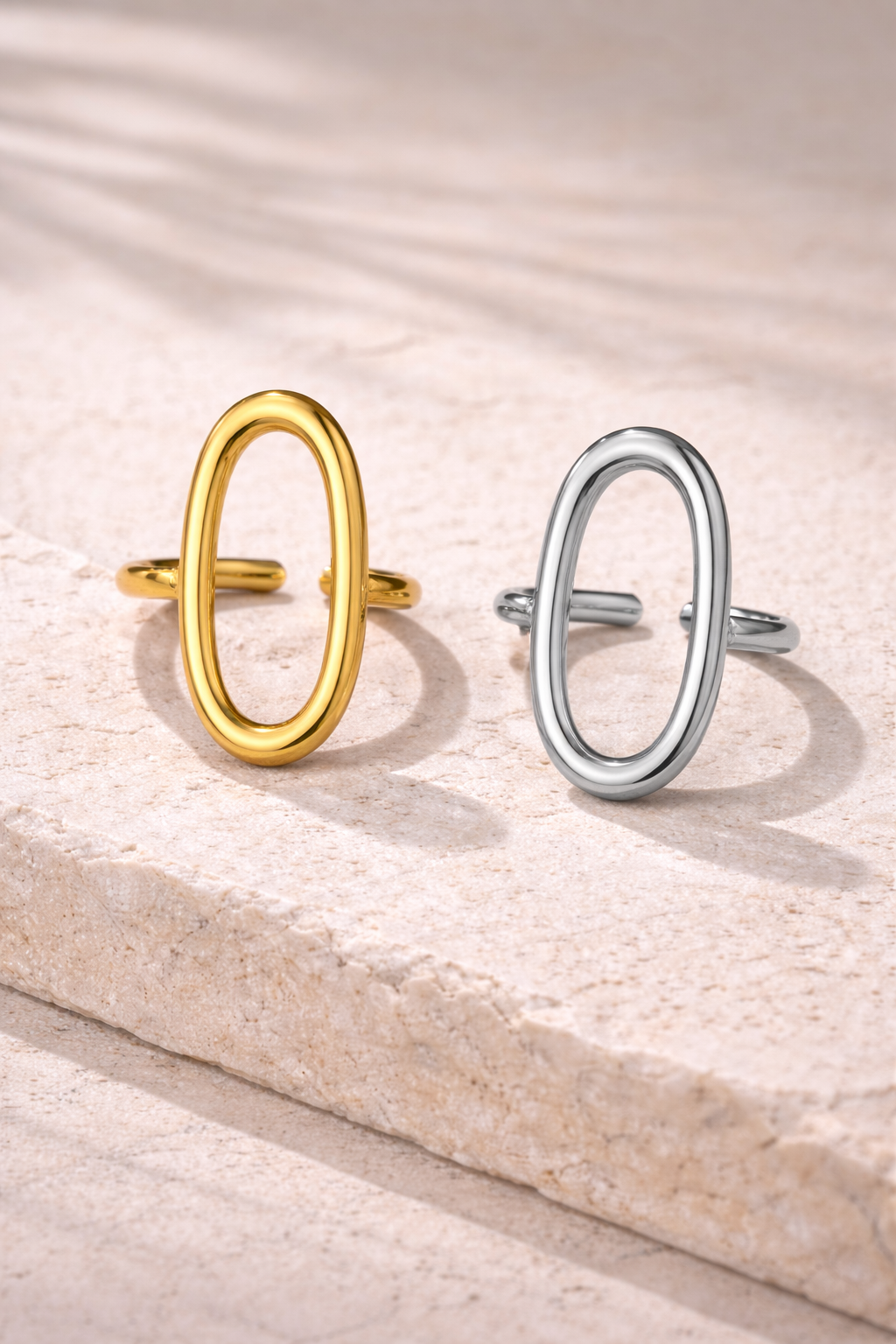 Modern Oval Statement Ring – Waterproof & Tarnish-Proof Steel