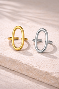 Modern Oval Statement Ring – Waterproof & Tarnish-Proof Steel
