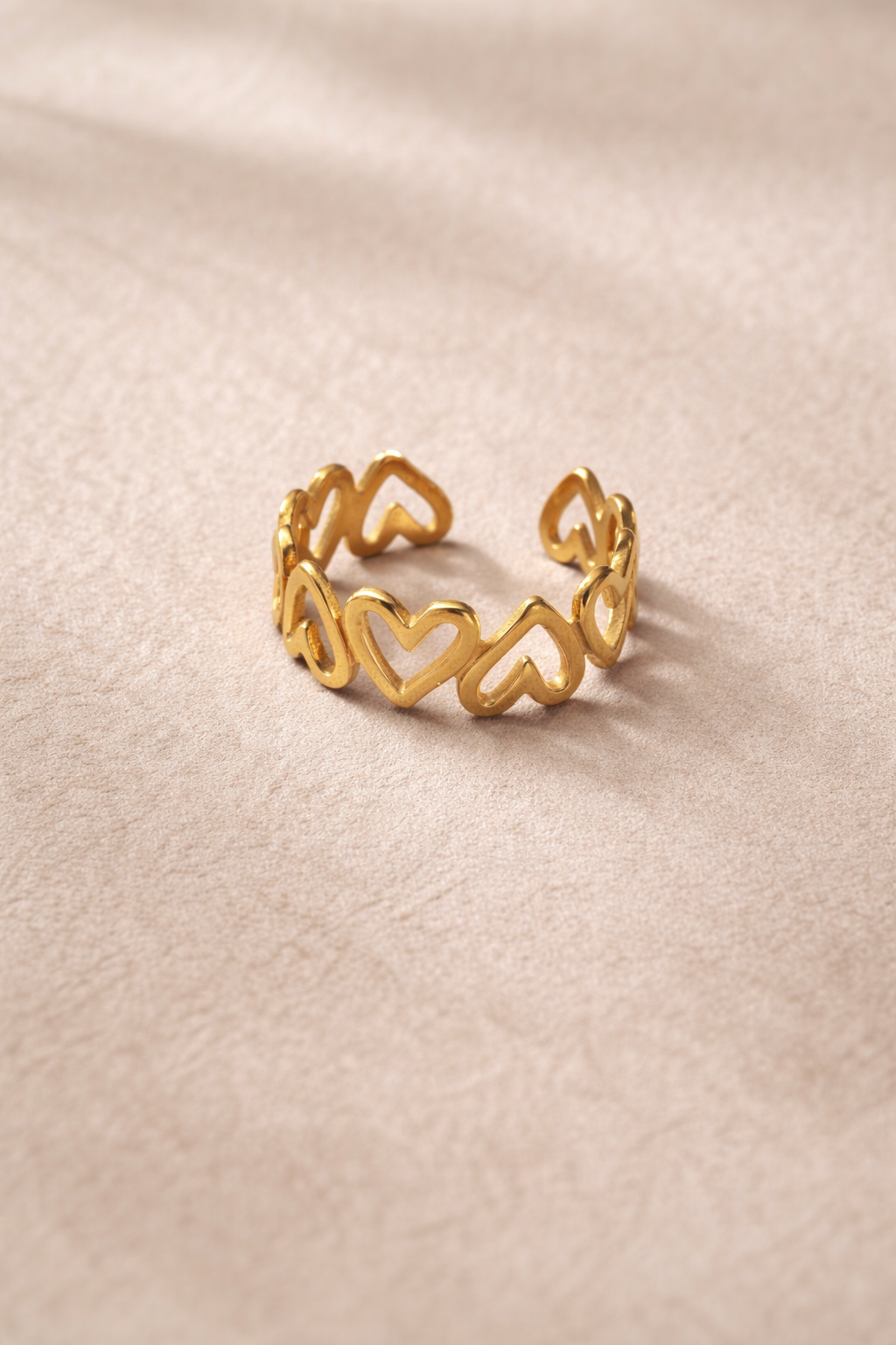 Waterproof Heart Ring – Tarnish Free Gold or Silver Ion Plated Stainless Steel Ring for Women