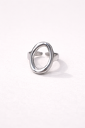 Sculpted Oval Stainless Steel Ring