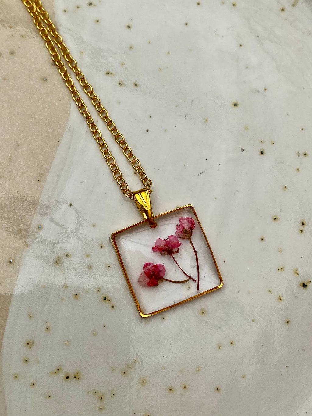 Pressed Flower Necklace