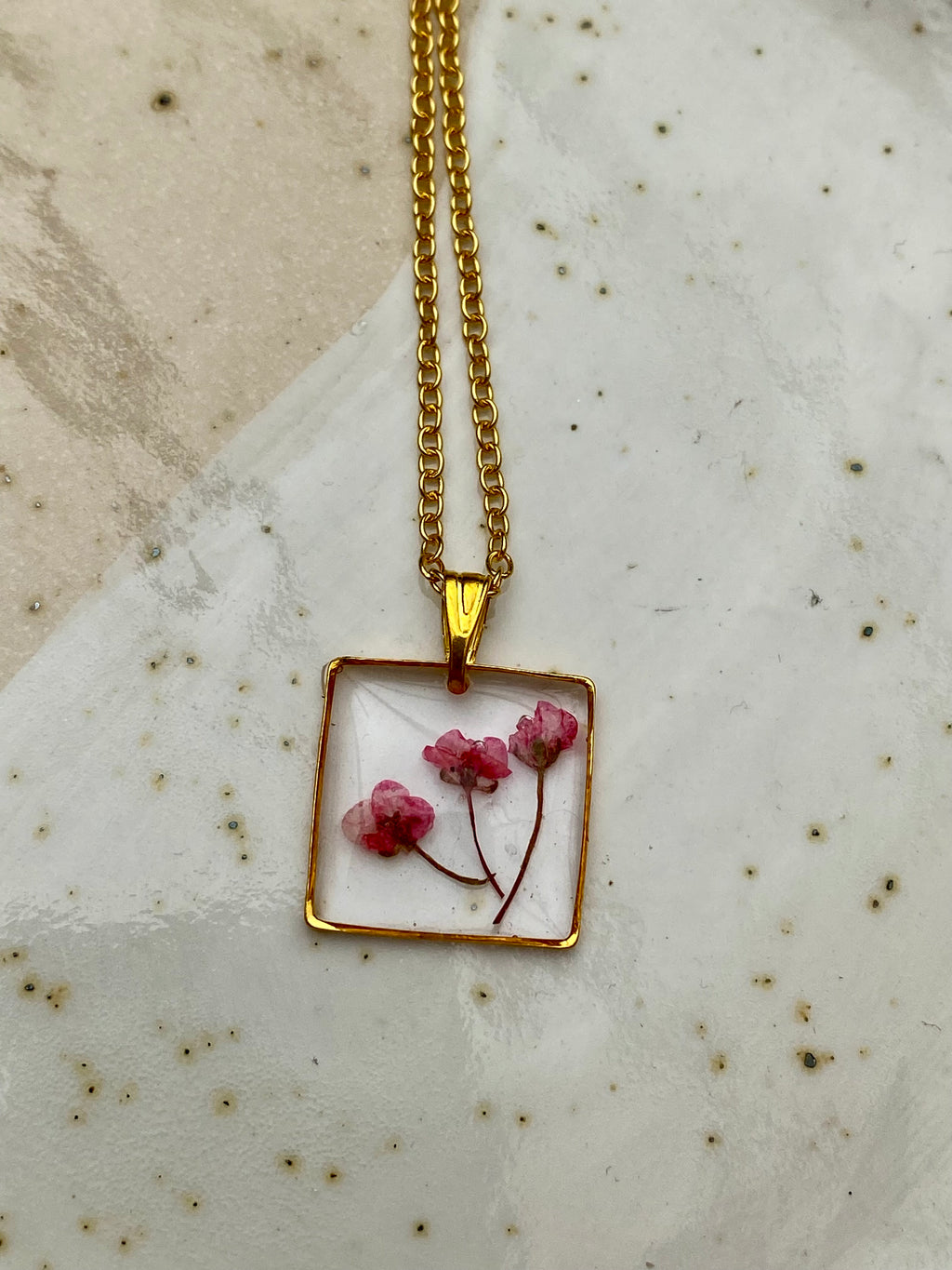 Pressed Flower Necklace